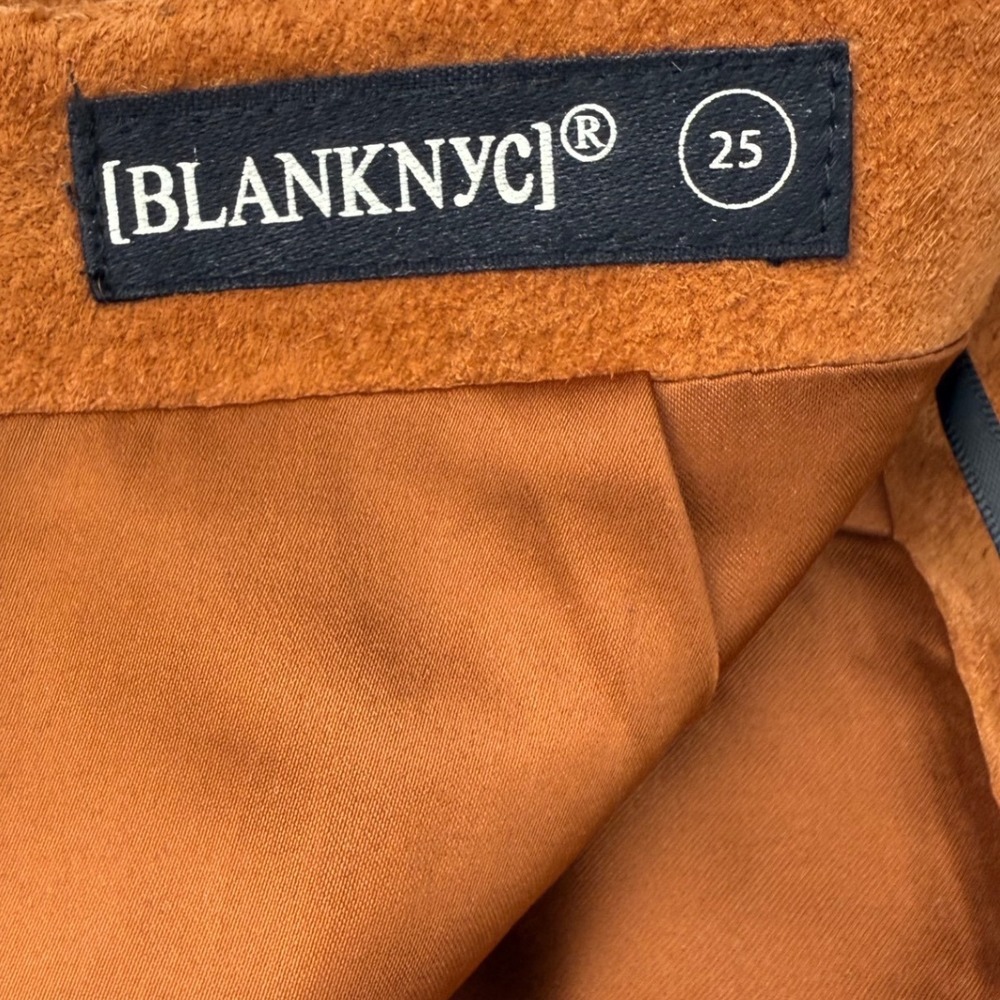 Brown Suede Leather Mini Skirt Buckle Front Y2K Moto Womens 25 - Picture 3 of 7